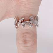 14kt Solid White Gold Diamond Band Ring