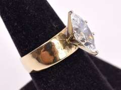 Sparkling CZ Band Ring in Yellow Gold