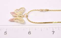 Enchanting Butterfly Pendant Necklace in Yellow Gold