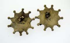 Vintage Sterling Starburst Flower Turquoise Earrings