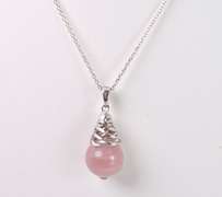 Ravishing Rose Quartz Pendant Necklace in Sterling Silver