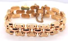 Fancy 18kt Wide Gate Link Style Bracelet