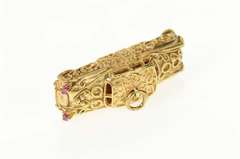 14K Yellow Gold Ornate Car Elaborate Scroll 1950's Car Charm/Pendant