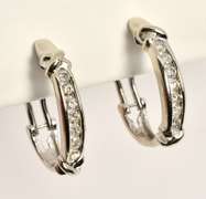 Stylish White Gold Diamond Earrings