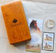 2006 Canada Sable Island Horse Limited Edition Proof $ 5 Silver Coin and Stamp Set