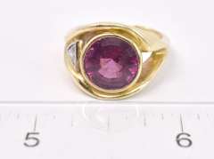 Fantastic Garnet and Diamond Ring in 14K Yellow Gold