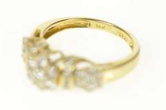 14K Yellow Gold 0.98 Ctw Round Diamond Cluster Engagement Ring