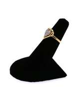 Lovely 14k Gold Heart Ring filled with Diamonds