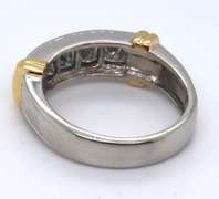 Outstanding Platinum and Yellow Gold Princess Cut Diamond Band