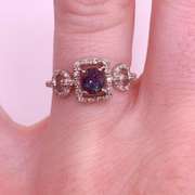 14kt Gold, Blue Sapphire, & Diamond Ring