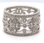 Sterling Silver Cubic Zirconia Wide Band