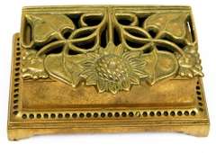 Vintage Heavy Brass Double Stamp Box