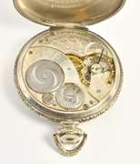Proper Elgin White Gold Filled Pocket Watch