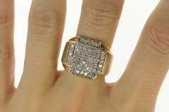 10K Yellow Gold 0.60 Ctw Squared Diamond Men's Statement Ring
