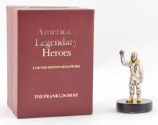 Lindbergh Heroes Gold On Sterling Sculpture 1976 Franklin Mint