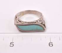 Turquoise Swirl Ring in Sterling Silver