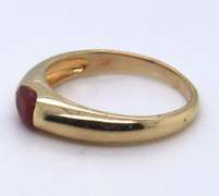 Great Yellow Gold Oval Ruby Stacking Ring