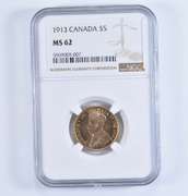 MS62 1913 Canada 5 Dollars - Graded NGC