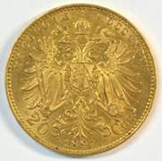 Fully struck BU 1897 Austria 20 Corona Gold Piece