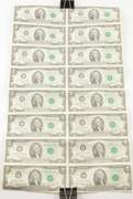 Lot (16) 1976 $2 Richmond, VA United States FRN Uncut Sheet