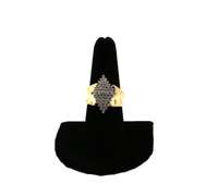 Oval Diamond Ring with Baguette Diamonds and 14k Gold Band