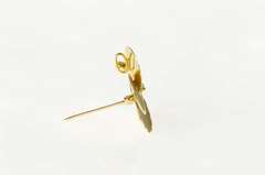 14K Yellow Gold Diamond Pinwheel Flower Retro Statement Pin/Brooch