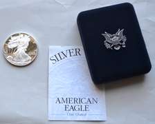 2002 Proof Silver Eagle With Box & Paper