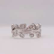 14kt Solid White Gold Diamond Band Ring