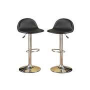 Faux Leather Adjustable Bar Stool Set of 2