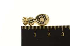 14K Yellow Gold Enamel Sun Guitar Mandolin Instrument Charm/Pendant