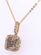 Divine Chocolate and White Diamond Pendant on Chain