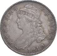 1819 Capped Bust Half Dollar - O-101 Small 9 Rev. Scratch