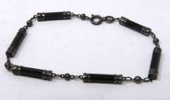 Vintage Sterling Silver Black Onyx Bracelet