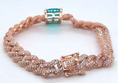 Sterling Silver Cubic Zirconia Curb Bracelet