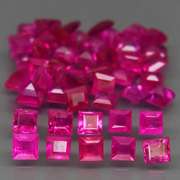 Premium 4.77ct 50 piece princess cut Ruby set