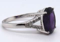 Sterling Silver Signed Amethyst Ring