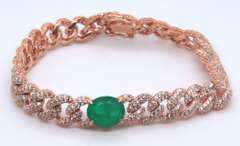 Sterling Silver Cubic Zirconia Curb Bracelet