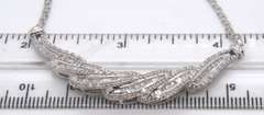 Beautiful Sterling Silver Baguette and Single Cut Diamond Necklace