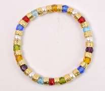 Exquisite Hand Blown Italian Art Glass and Gold Plated Beads Necklace, Bracelet, and Earrings