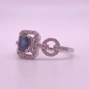 14kt Gold, Blue Sapphire, & Diamond Ring