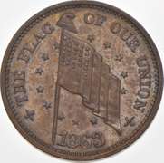 1863 Flag Of Union Civil War Token
