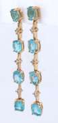 Favorite Blue Topaz and Diamond Dangle Earrings