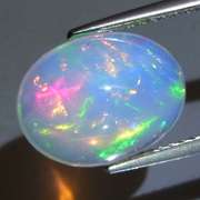 Floral fairy fire! 3.12ct frosty white Jelly Opal
