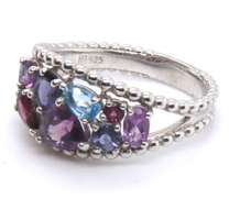 Sterling Silver Multi Gemstone Ring