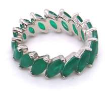Sterling Silver Green Cubic Zirconia Band