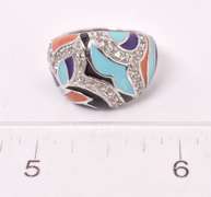 Excellent Enamel Ring in Sterling Silver