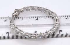 Sterling Silver White Cubic Zirconia Hoop Earrings