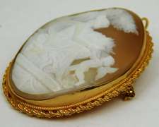 Exquisite Large 14K Goddess Cameo Pin/Pendant