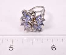 Sparkling Purple Gemstone Ring in Sterling Silver