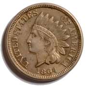 1864 CN 4 Diamonds Indian Head Cent
